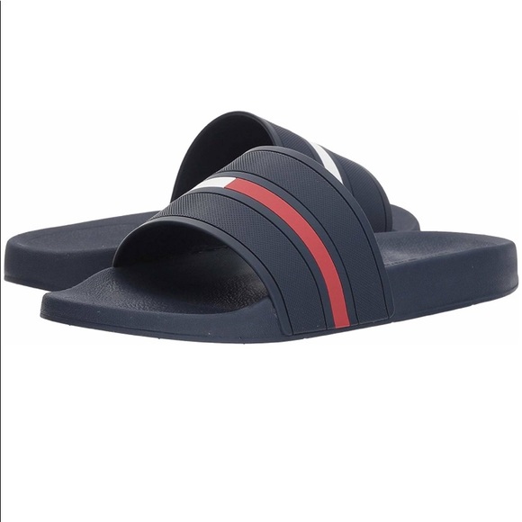 red tommy hilfiger slides